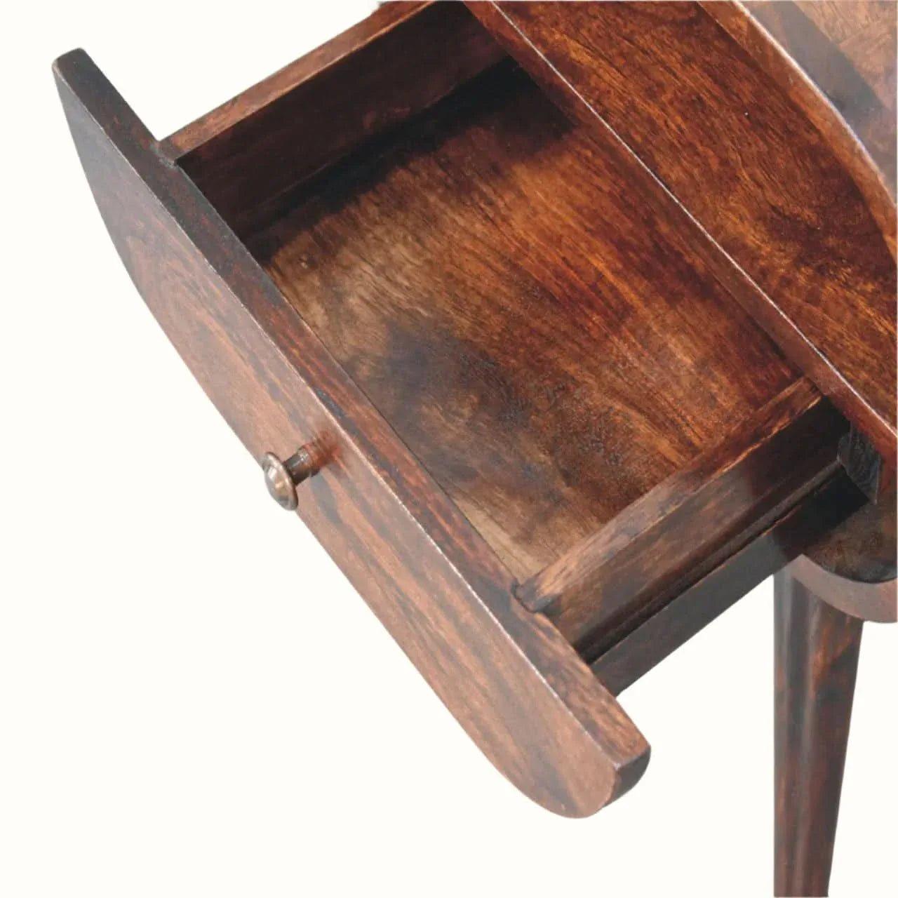 Merrill Open Bedside Table with 1 Drawer, Medium - Light Walnut Bedside Tables - Bokel Home
