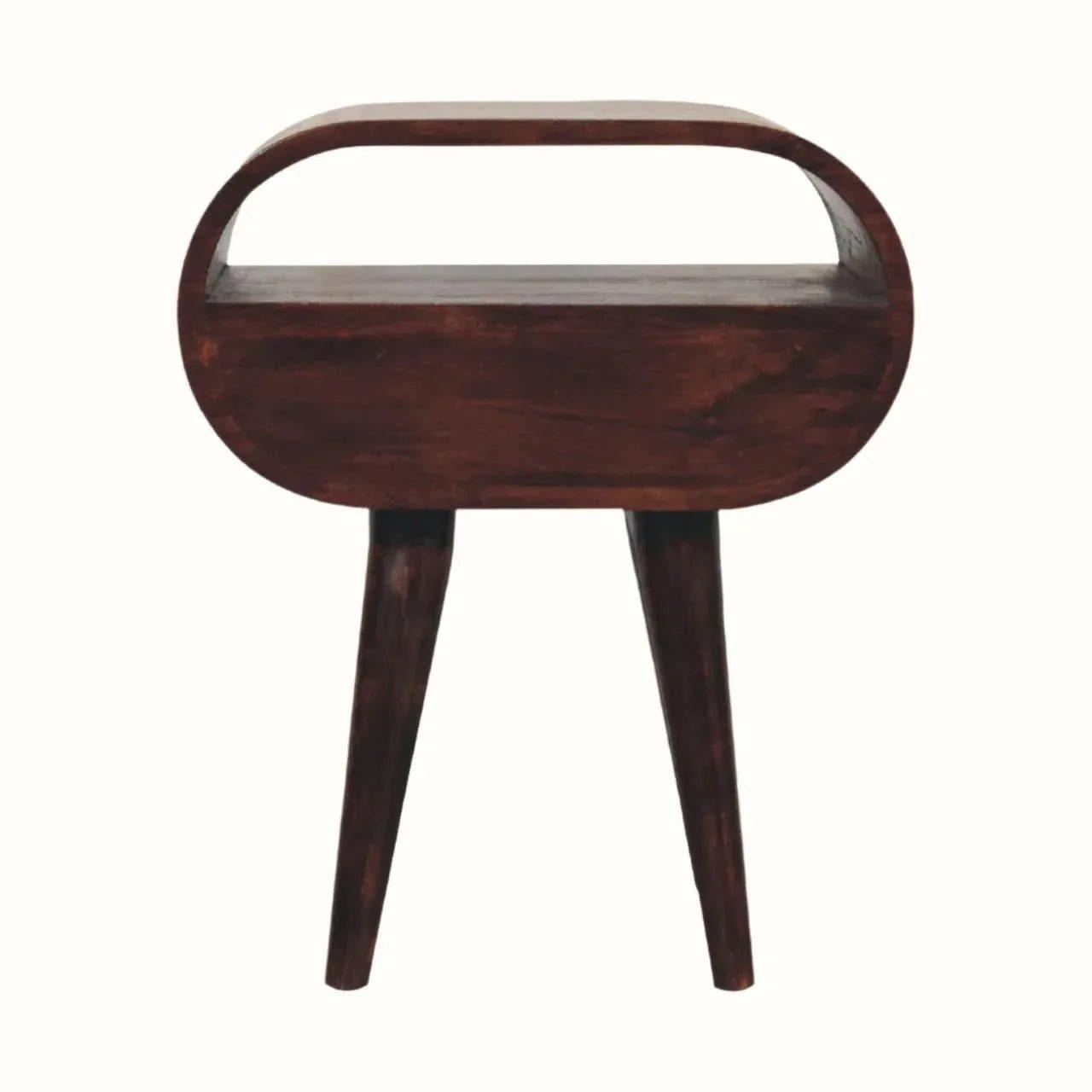 Merrill Open Bedside Table with 1 Drawer, Medium - Light Walnut Bedside Tables - Bokel Home
