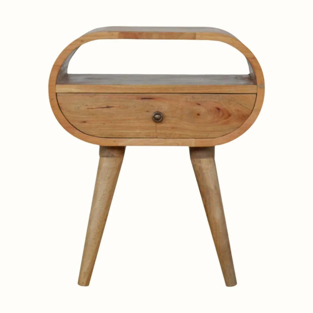 Merrill Open Bedside Table with 1 Drawer, Medium - Natural Bedside Tables - Bokel Home