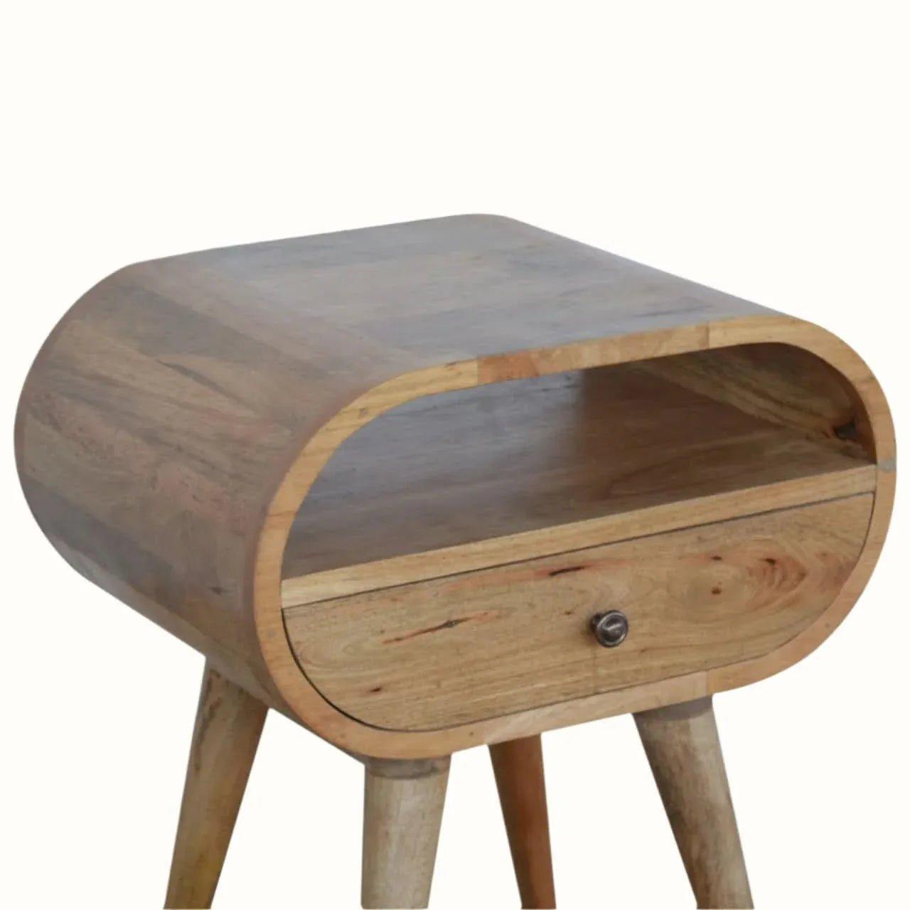 Merrill Open Bedside Table with 1 Drawer, Medium - Natural Bedside Tables - Bokel Home