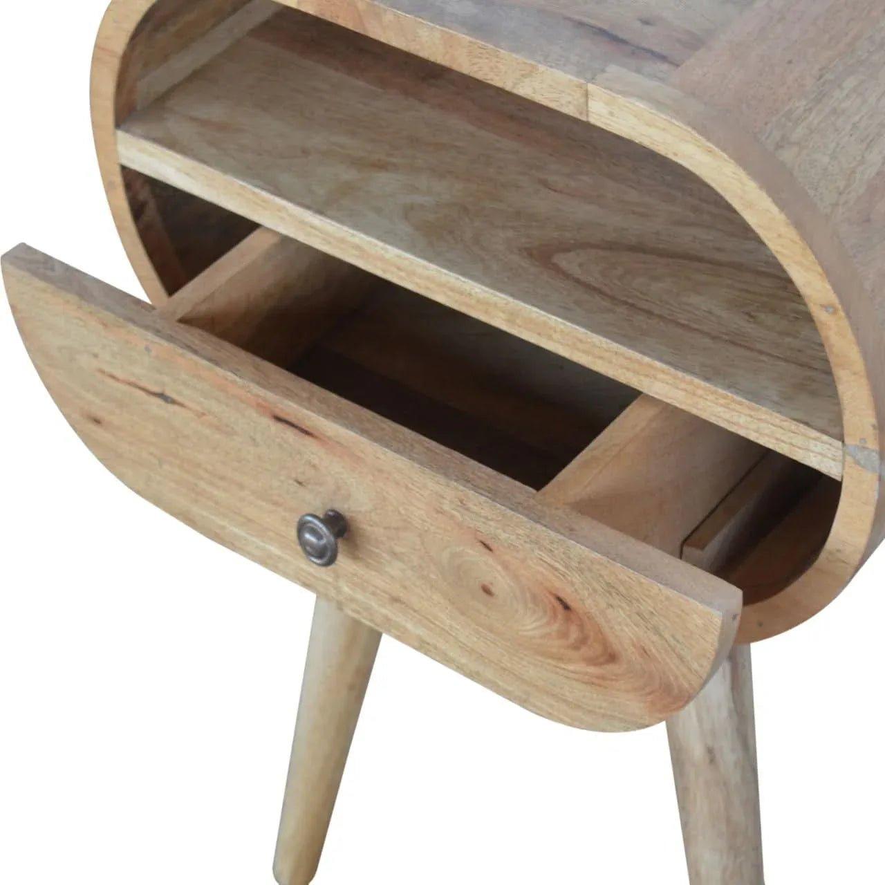 Merrill Open Bedside Table with 1 Drawer, Medium - Natural Bedside Tables - Bokel Home