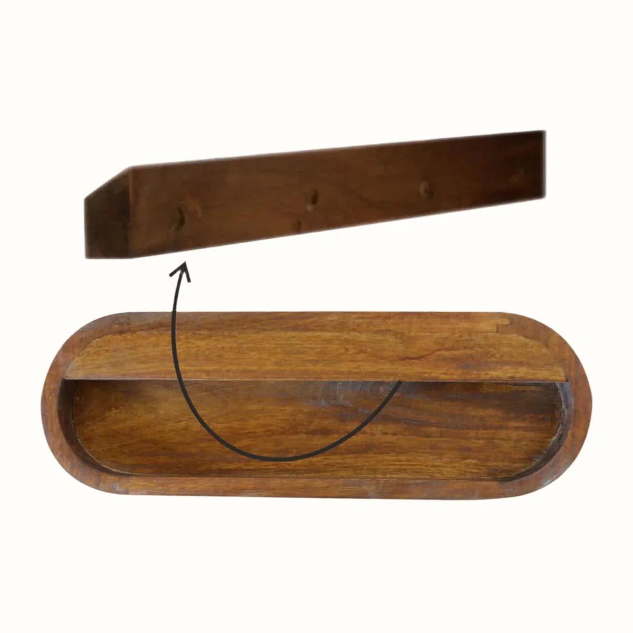 Merrill Wall Mounted Bedside Table - Chestnut Bedside Tables - Bokel Home