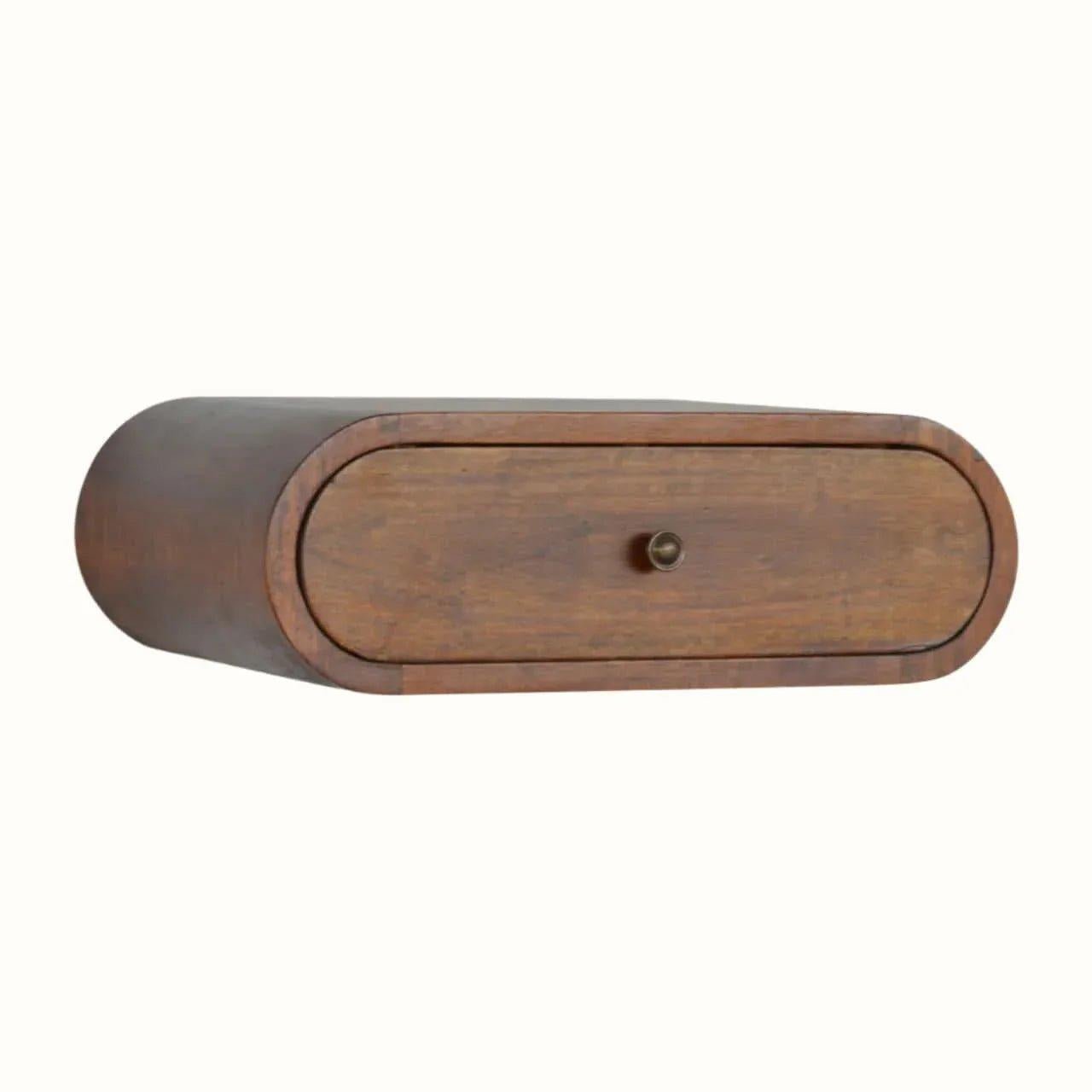 Merrill Wall Mounted Bedside Table with 1 Drawer, Small - Chestnut Bedside Tables - Bokel Home