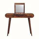 Merrill Dressing Table with Foldable Mirror, Medium - Chestnut Dressing Tables Bokel Home