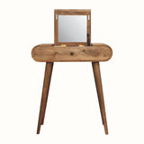 Merrill Dressing Table with Foldable Mirror, Small - Natural