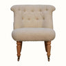 Mineo Bouclé Accent Chair - Cream/Natural Accent Chairs - Bokel Home