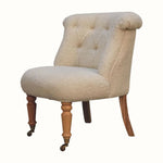 Mineo Bouclé Accent Chair - Cream/Natural Accent Chairs - Bokel Home