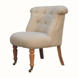 Mineo Bouclé Accent Chair - Cream/Natural Accent Chairs - Bokel Home