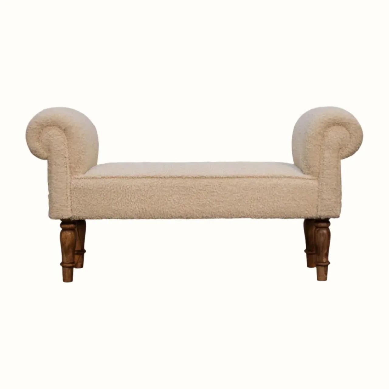 Mineo Boucle Bench - Cream/Natural Bench - Bokel Home