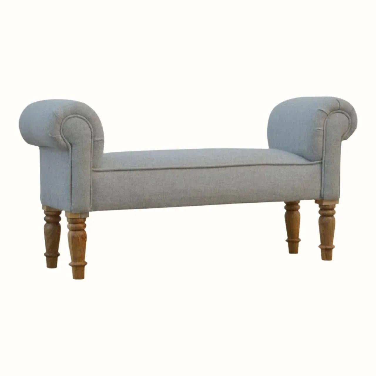 Mineo Tweed Bench - Grey/Natural Bench - Bokel Home