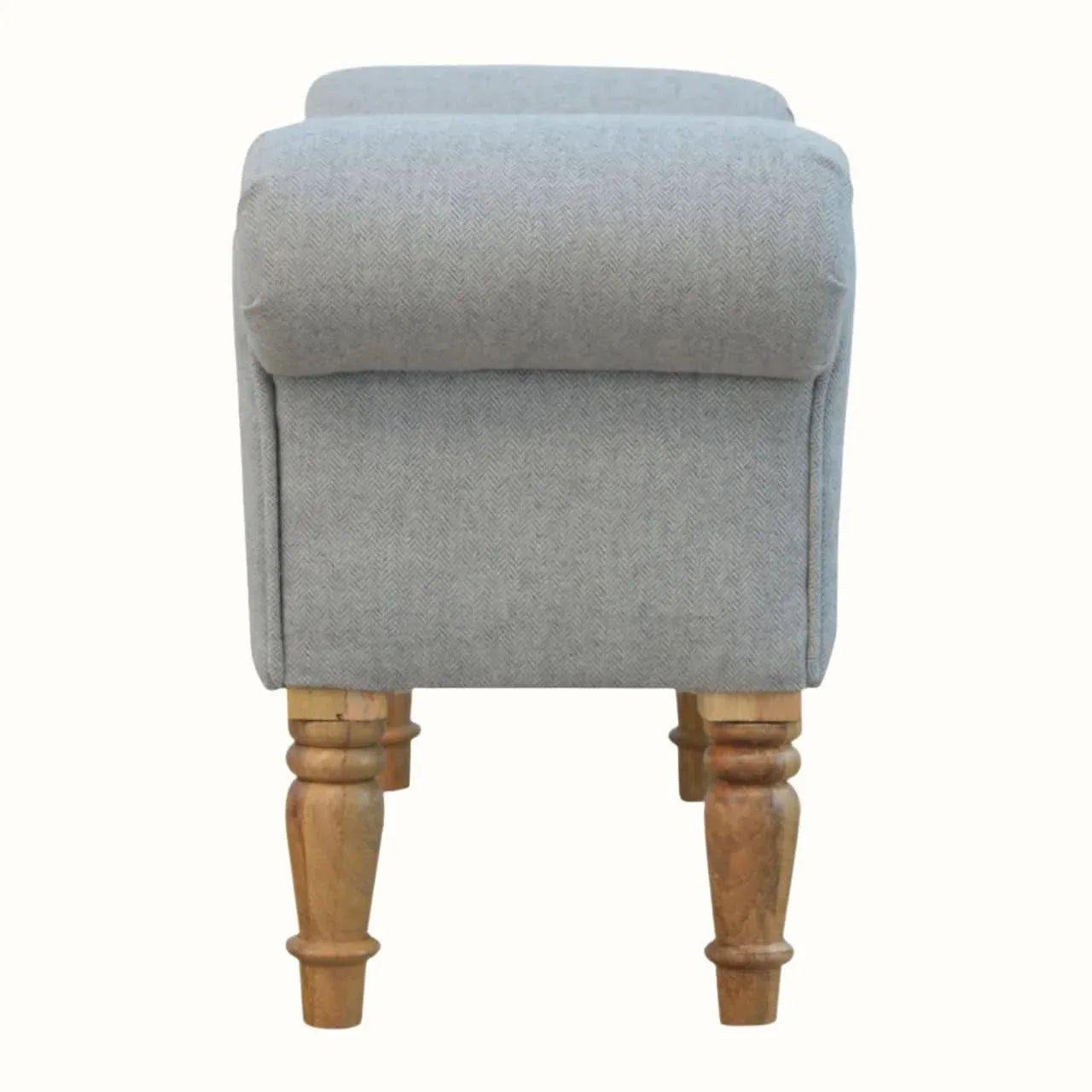 Mineo Tweed Bench - Grey/Natural Bench - Bokel Home