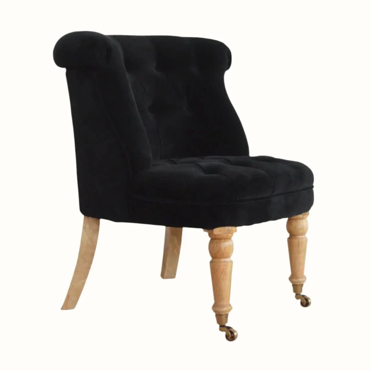 Mineo Velvet Accent Chair - Black/Natural Accent Chairs - Bokel Home