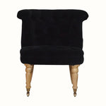 Mineo Velvet Accent Chair - Black/Natural Accent Chairs - Bokel Home