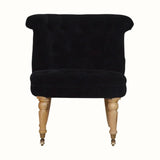 Mineo Velvet Accent Chair - Black/Natural Accent Chairs - Bokel Home