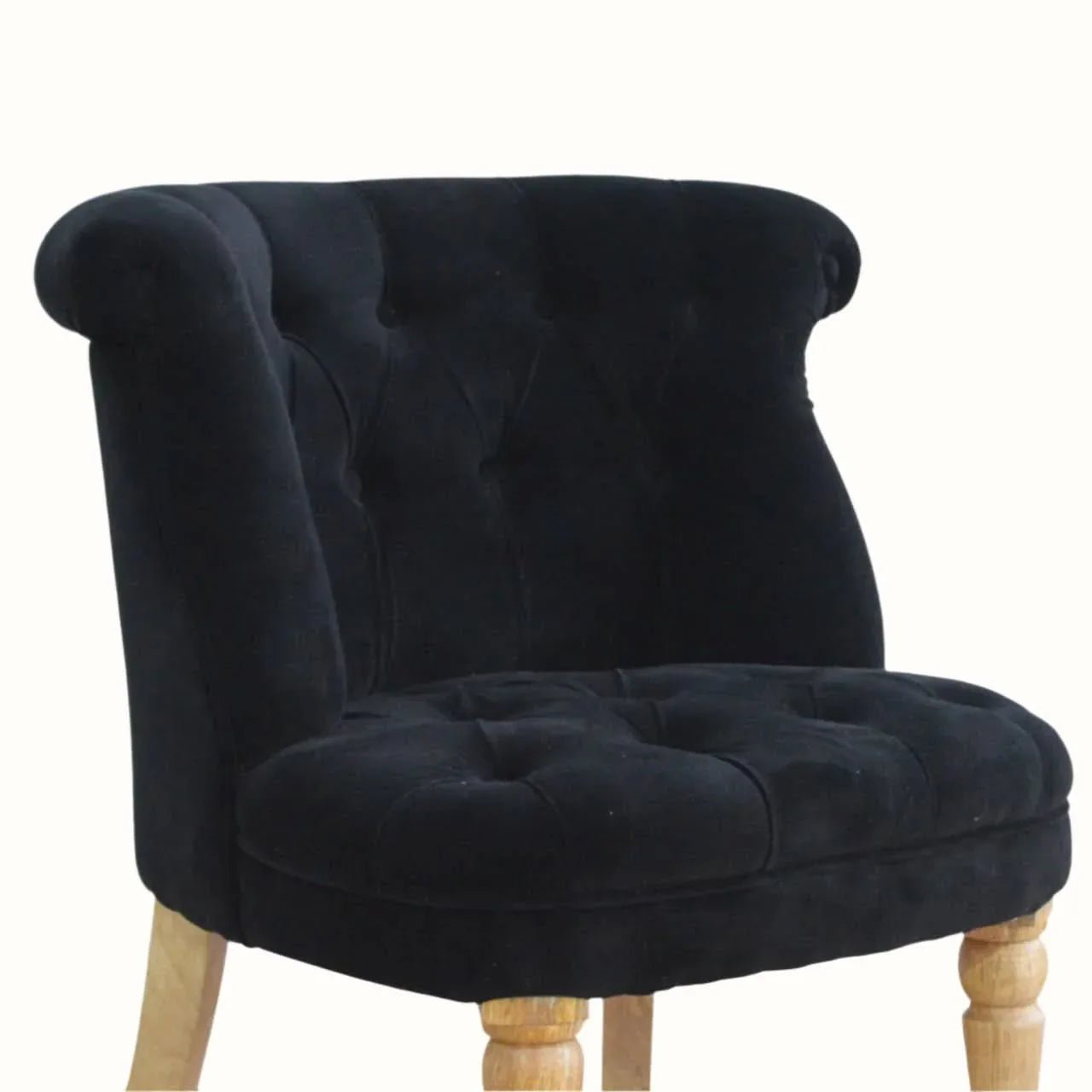 Mineo Velvet Accent Chair - Black/Natural Accent Chairs - Bokel Home