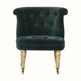 Mineo Velvet Accent Chair - Emerald Green/Natural Accent Chairs - Bokel Home