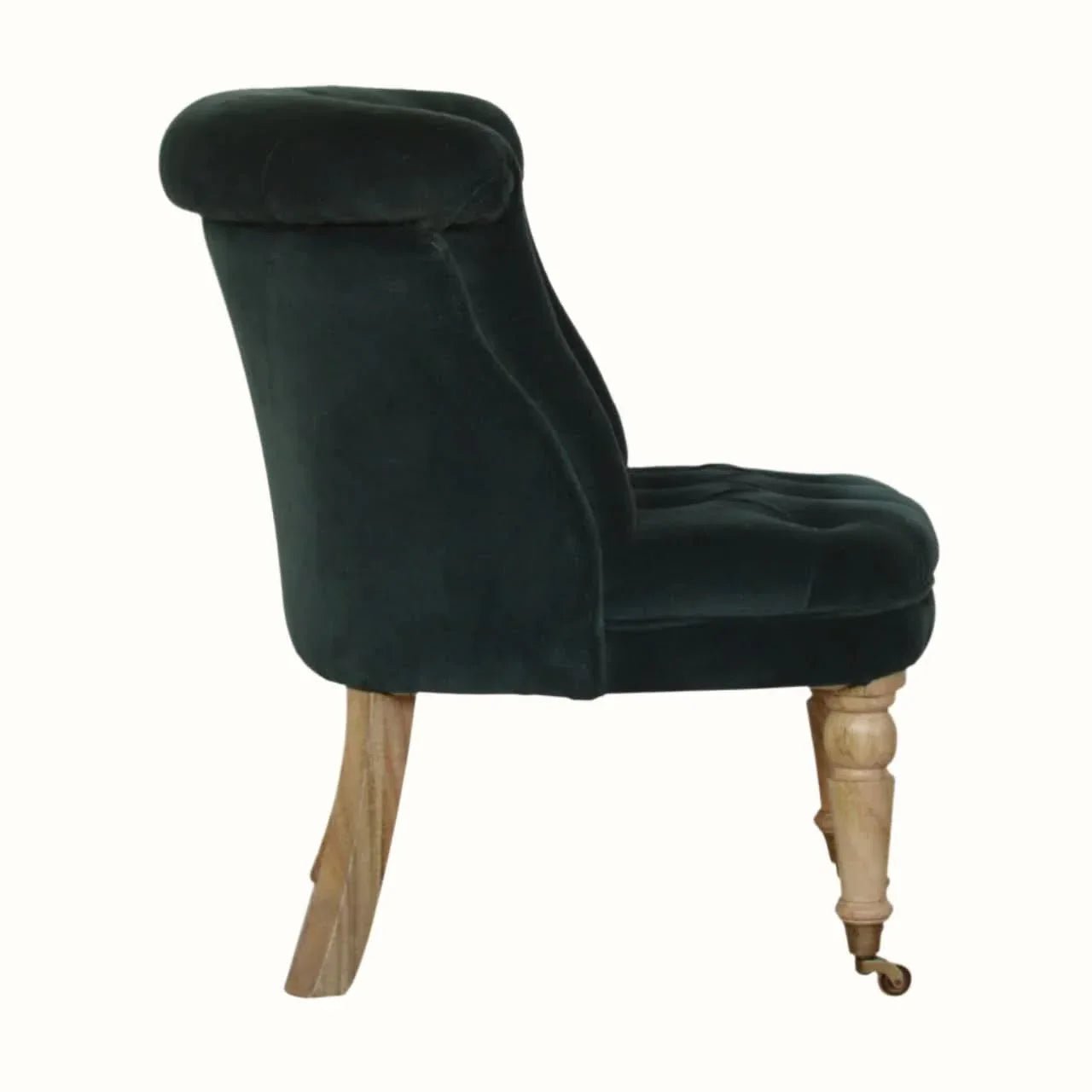 Mineo Velvet Accent Chair - Emerald Green/Natural Accent Chairs - Bokel Home