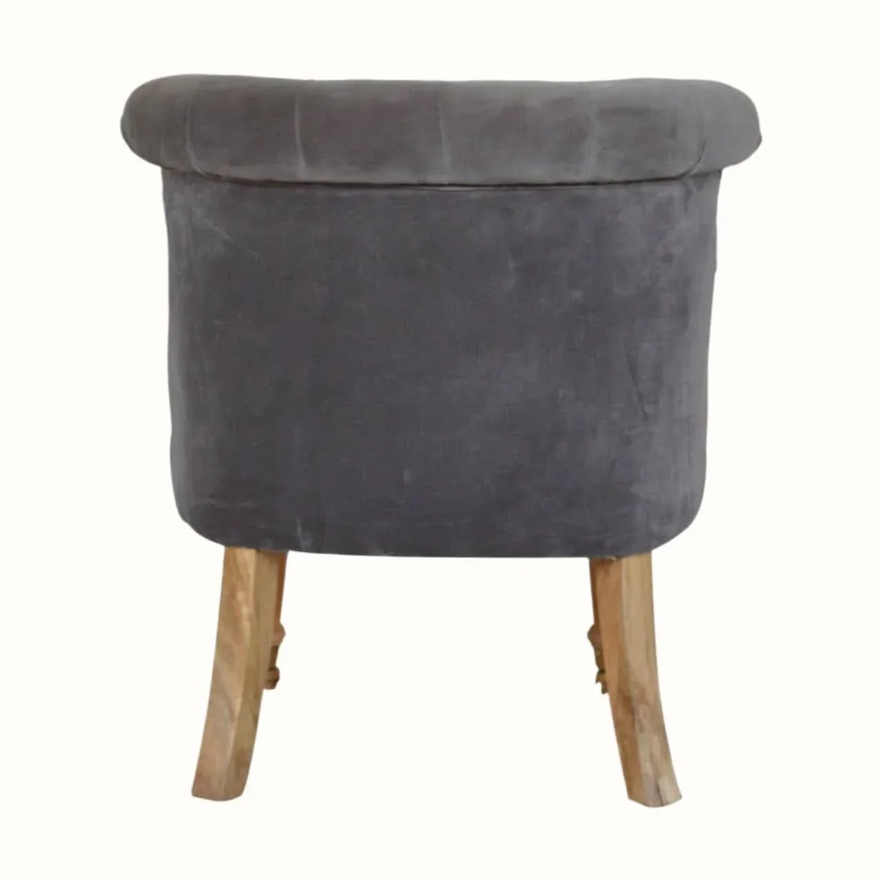 Mineo Velvet Accent Chair - Grey/Natural Accent Chairs - Bokel Home