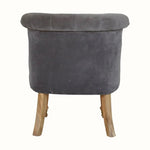 Mineo Velvet Accent Chair - Grey/Natural Accent Chairs - Bokel Home