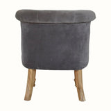 Mineo Velvet Accent Chair - Grey/Natural Accent Chairs - Bokel Home