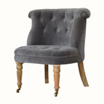 Mineo Velvet Accent Chair - Grey/Natural Accent Chairs - Bokel Home