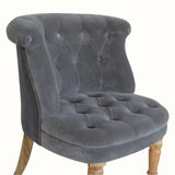 Mineo Velvet Accent Chair - Grey/Natural Accent Chairs - Bokel Home