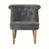 Mineo Velvet Accent Chair - Grey/Natural Accent Chairs - Bokel Home