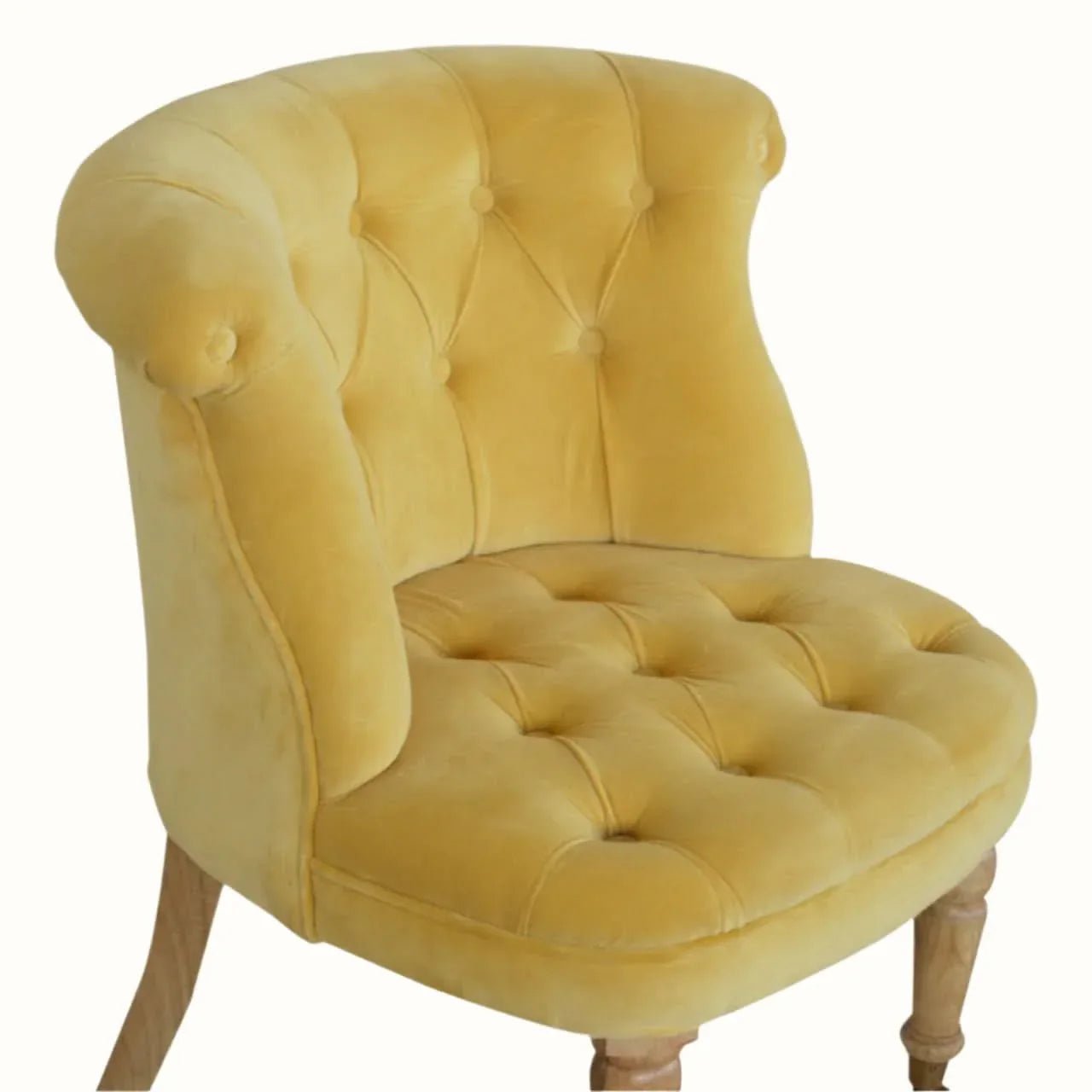 Mineo Velvet Accent Chair - Mustard/Natural Accent Chairs - Bokel Home