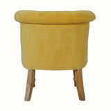Mineo Velvet Accent Chair - Mustard/Natural Accent Chairs - Bokel Home