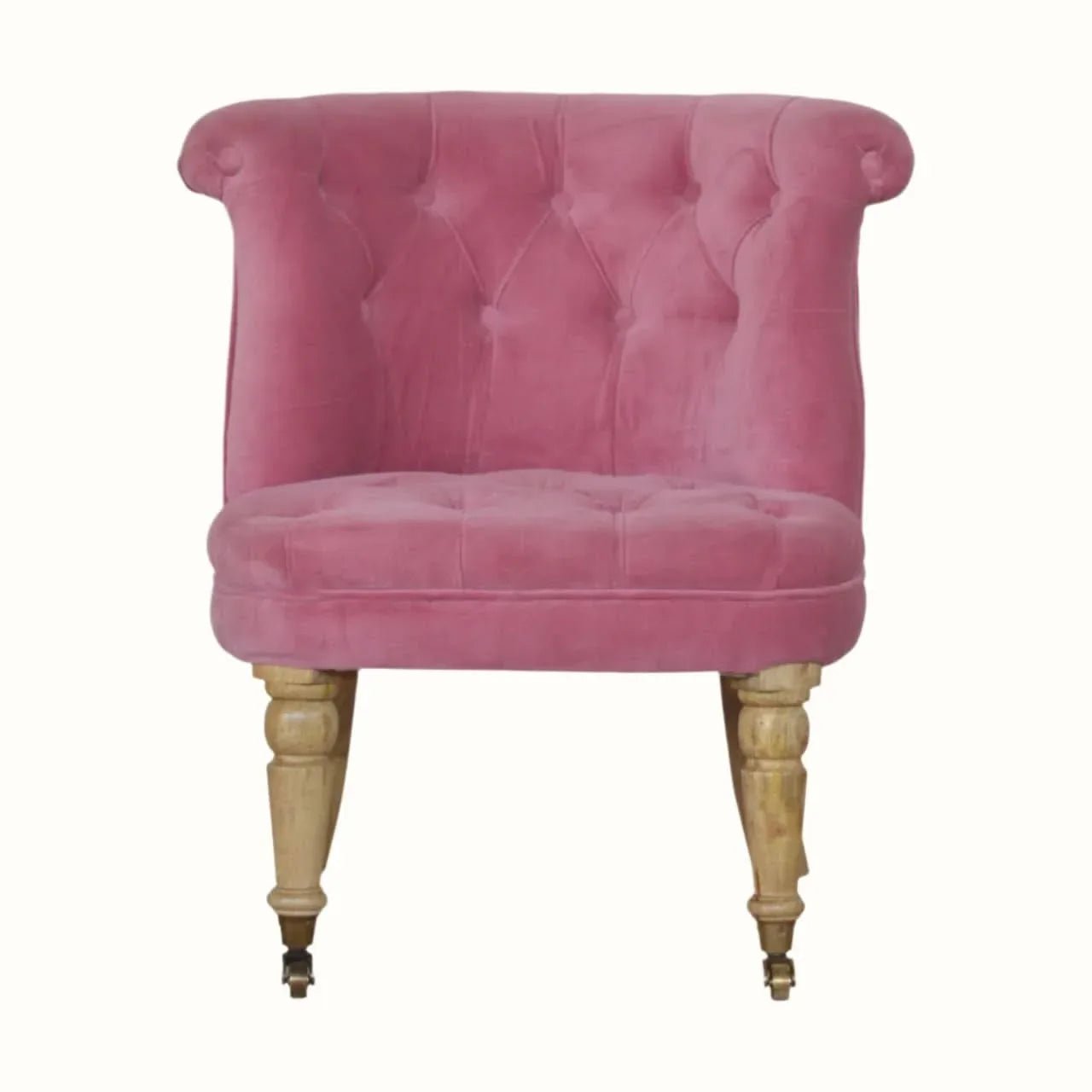 Mineo Velvet Accent Chair - Pink/Natural Accent Chairs - Bokel Home