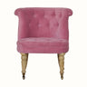 Mineo Velvet Accent Chair - Pink/Natural Accent Chairs - Bokel Home
