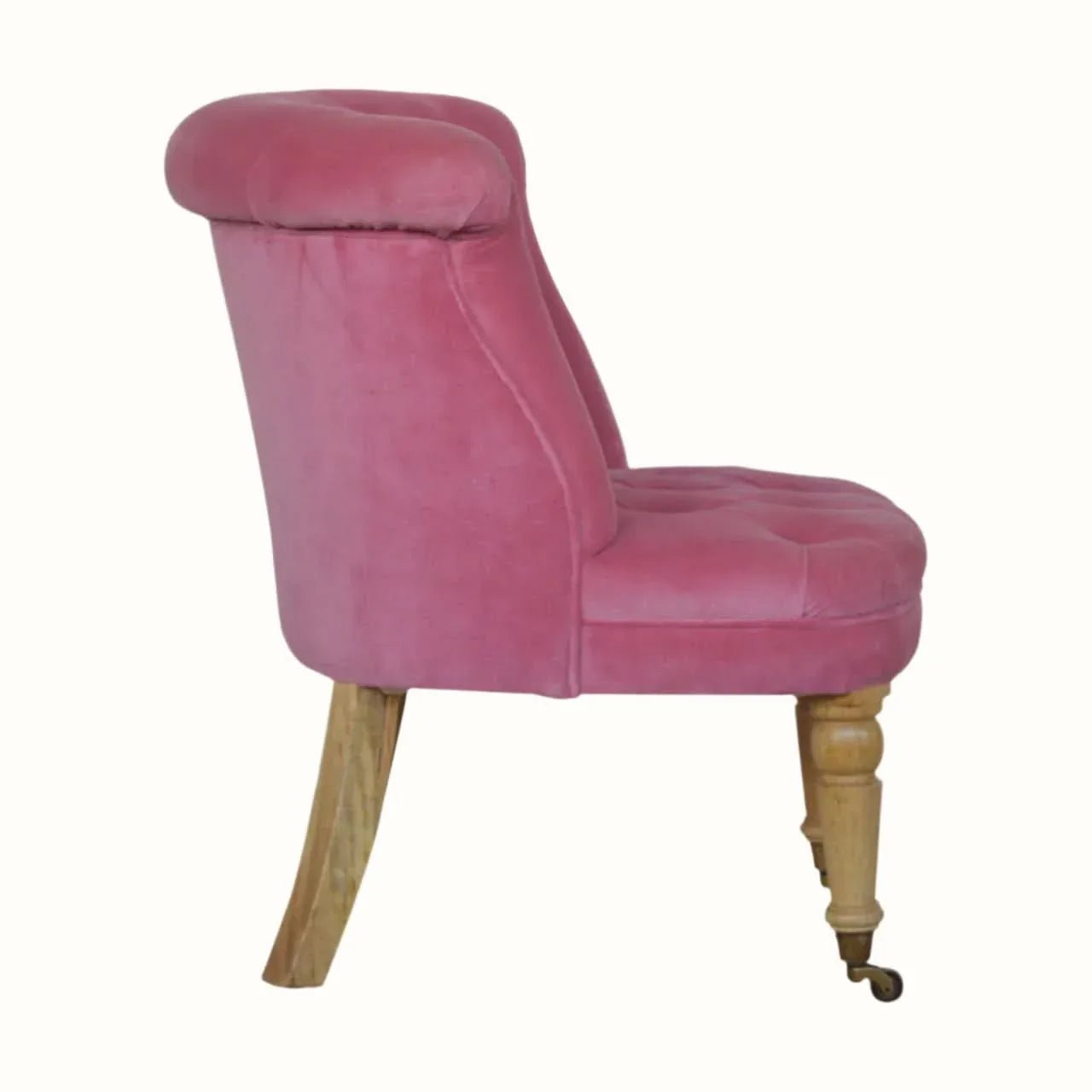 Mineo Velvet Accent Chair - Pink/Natural Accent Chairs - Bokel Home