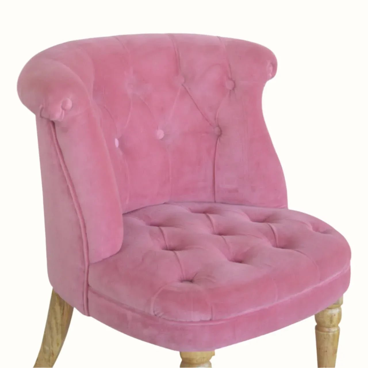 Mineo Velvet Accent Chair - Pink/Natural Accent Chairs - Bokel Home