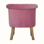 Mineo Velvet Accent Chair - Pink/Natural Accent Chairs - Bokel Home