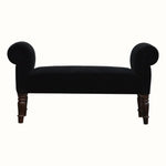 Mineo Velvet Bench - Black/Walnut Bench - Bokel Home