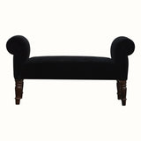 Mineo Velvet Bench - Black/Walnut Bench - Bokel Home