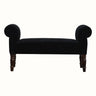Mineo Velvet Bench - Black/Walnut Bench - Bokel Home
