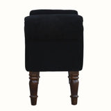 Mineo Velvet Bench - Black/Walnut Bench - Bokel Home