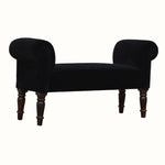 Mineo Velvet Bench - Black/Walnut Bench - Bokel Home