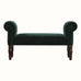 Mineo Velvet Bench - Forest Green/Walnut Bench - Bokel Home
