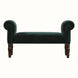 Mineo Velvet Bench - Forest Green/Walnut Bench - Bokel Home