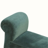 Mineo Velvet Bench - Forest Green/Walnut Bench - Bokel Home