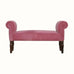 Mineo Velvet Bench - Rose Pink/Walnut Bench - Bokel Home