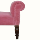 Mineo Velvet Bench - Rose Pink/Walnut Bench - Bokel Home