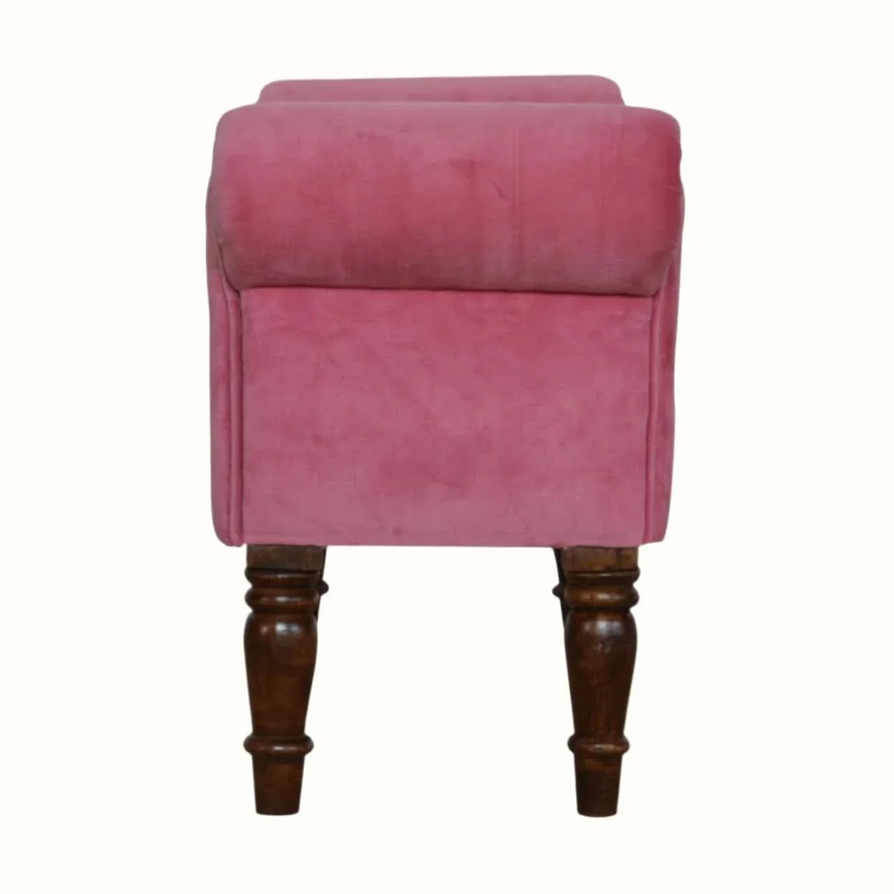 Mineo Velvet Bench - Rose Pink/Walnut Bench - Bokel Home