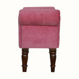 Mineo Velvet Bench - Rose Pink/Walnut Bench - Bokel Home
