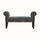 Mineo Velvet Bench - Stone Grey/Walnut Bench - Bokel Home