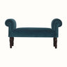 Mineo Velvet Bench - Teal/Walnut Bench - Bokel Home