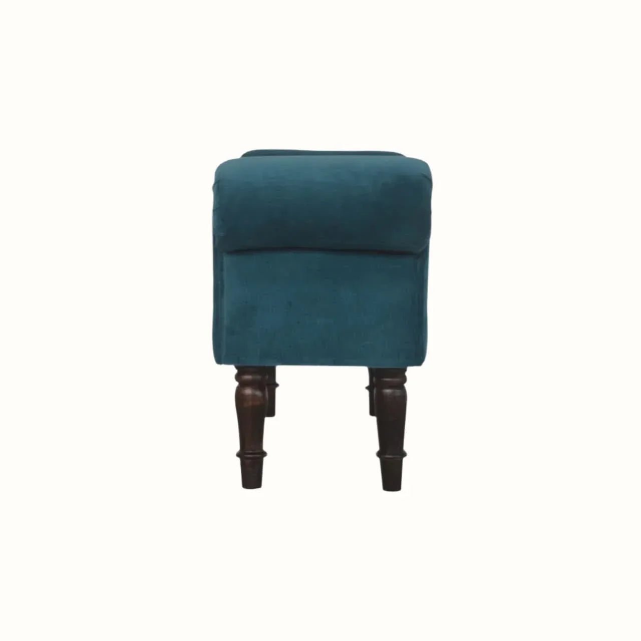 Mineo Velvet Bench - Teal/Walnut Bench - Bokel Home