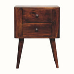 Mintz 2 Drawer Bedside Table, Small - Chestnut Bedside Tables - Bokel Home